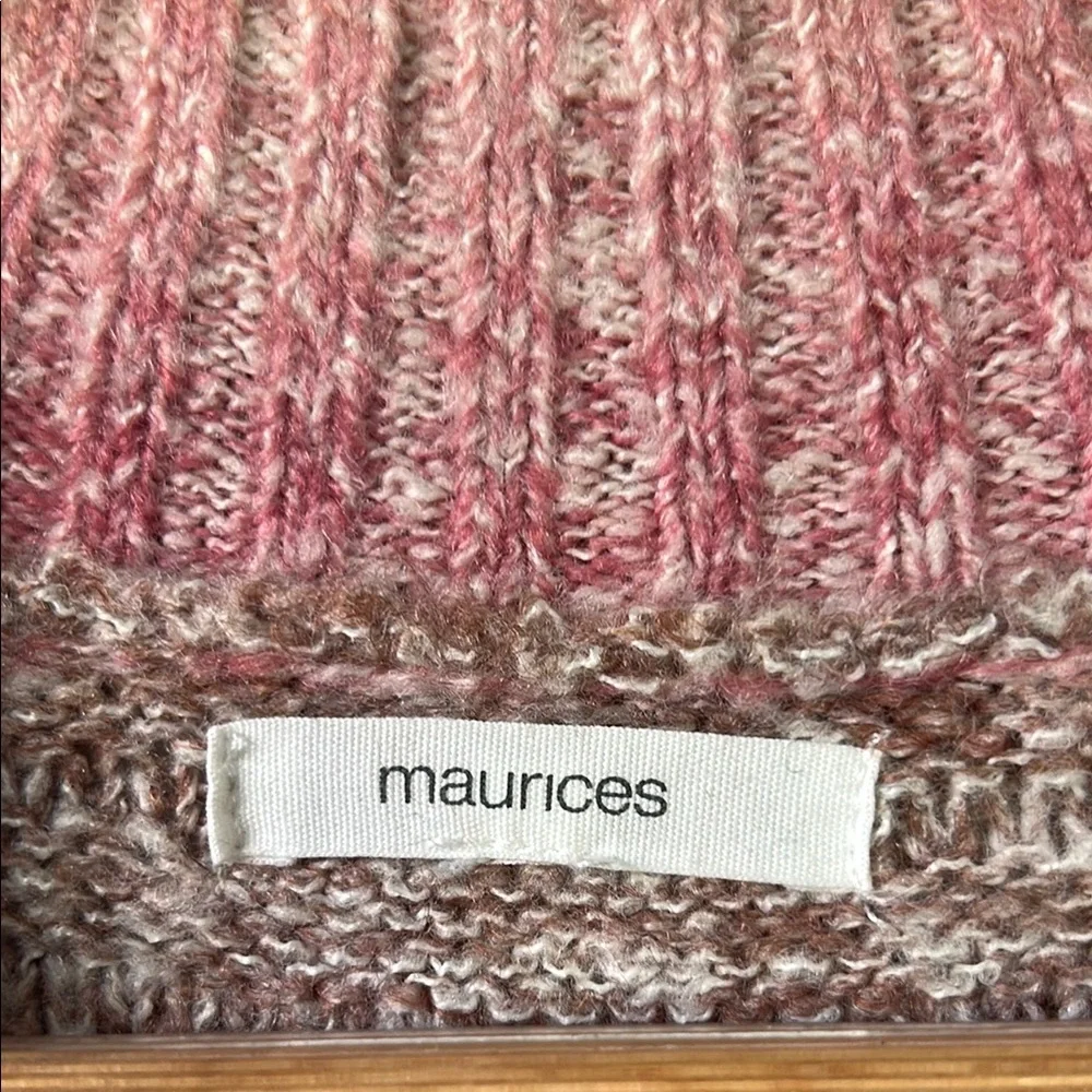 Gradient Pink and Brown Women's Sweater - Picture 2 of 3